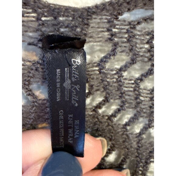 Betty Knits Open Front Gray Fringe Wrap Loose Fit Women's One Size - Picture 2 of 3